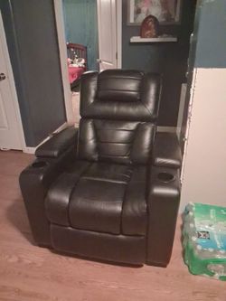 Abbyson Galaxy Faux Leather Power Theater Recliner