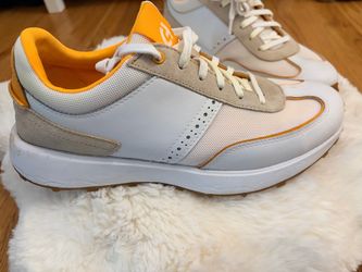 Cole Haan White and Yellow Retro Low-Top Sneakers