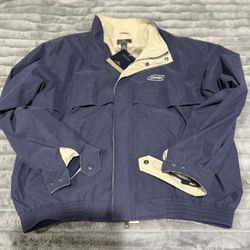 ANTIGUA Full Zip/Snap Tundra Jacket Sz XL NWT Embr  Pockets Navy Blue/Khaki