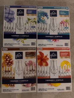 Brand new Glade Plugins scented oil 1 warmer+ 9 Refills