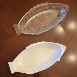 Two Vintage Large Fish Platters 