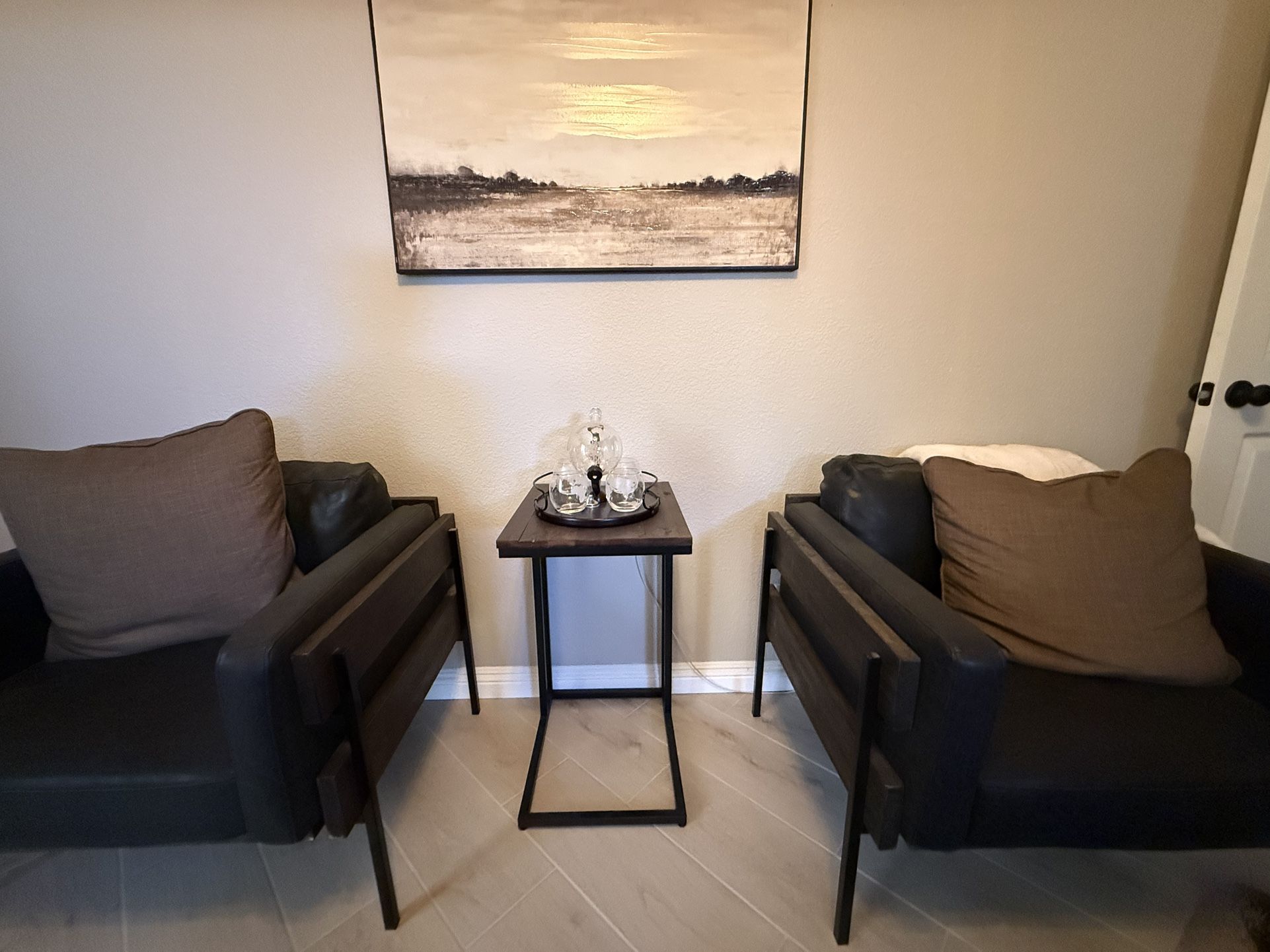 Wood/Metal End Table