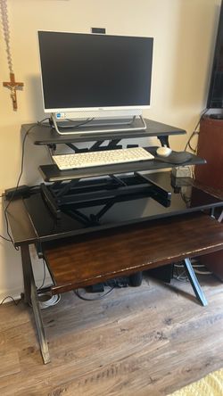 Black Standing Desk Converter Riser
