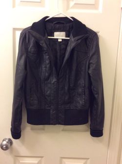 Black leather jacket