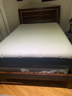 Full Size Bed Frame, Box Spring And Mattress 