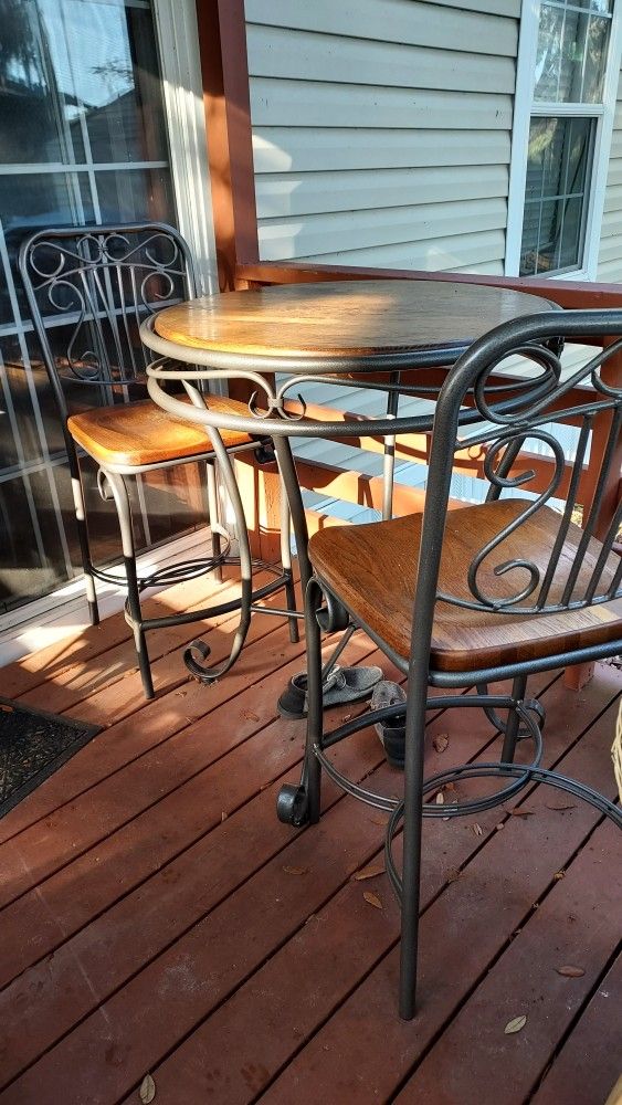Bartop Table And Two Chairs