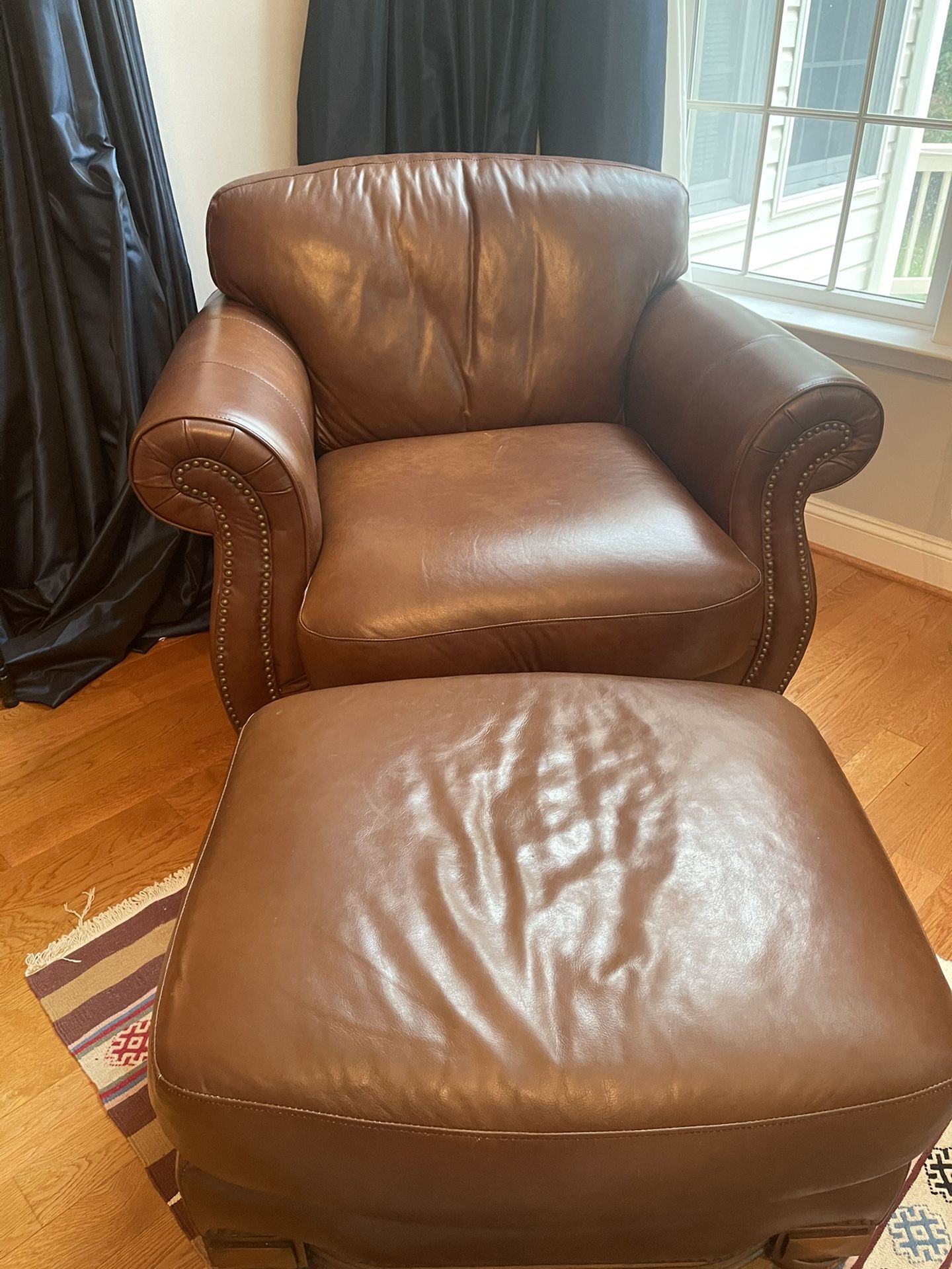 Full Set Of Light Brown Leather Couches