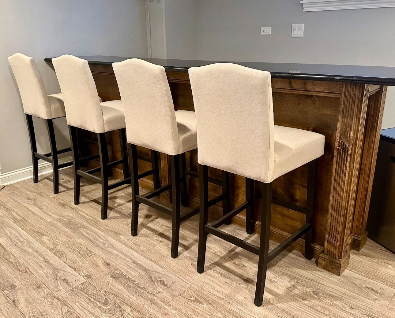 Target Upholstered Barstools in Beige (GENTLY USED, GREAT CONDITION)