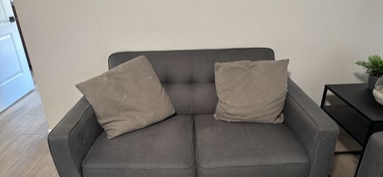 Grey sofa and love seat