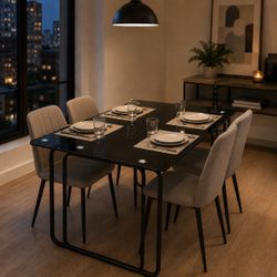 Modern Black Glass Dining Table – Only $39.99!