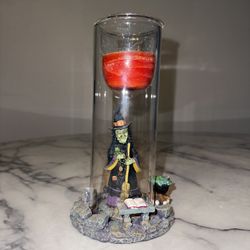  Yankee Candle Halloween Witch Votive Candle Holder 7" Floating Glass Cloche Brew   This is from the Yankee candle company and it is preowned and in p
