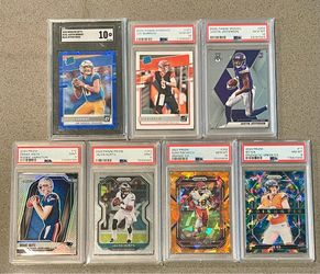 NFL Rookie Graded Lot PSA Maye, Herbert, Burrow, Hurts, Jefferson, Nix, Pacheco
