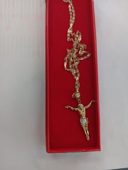 10k gold Jesus pendant and chain