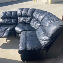 Black Leather Sectional Sofa