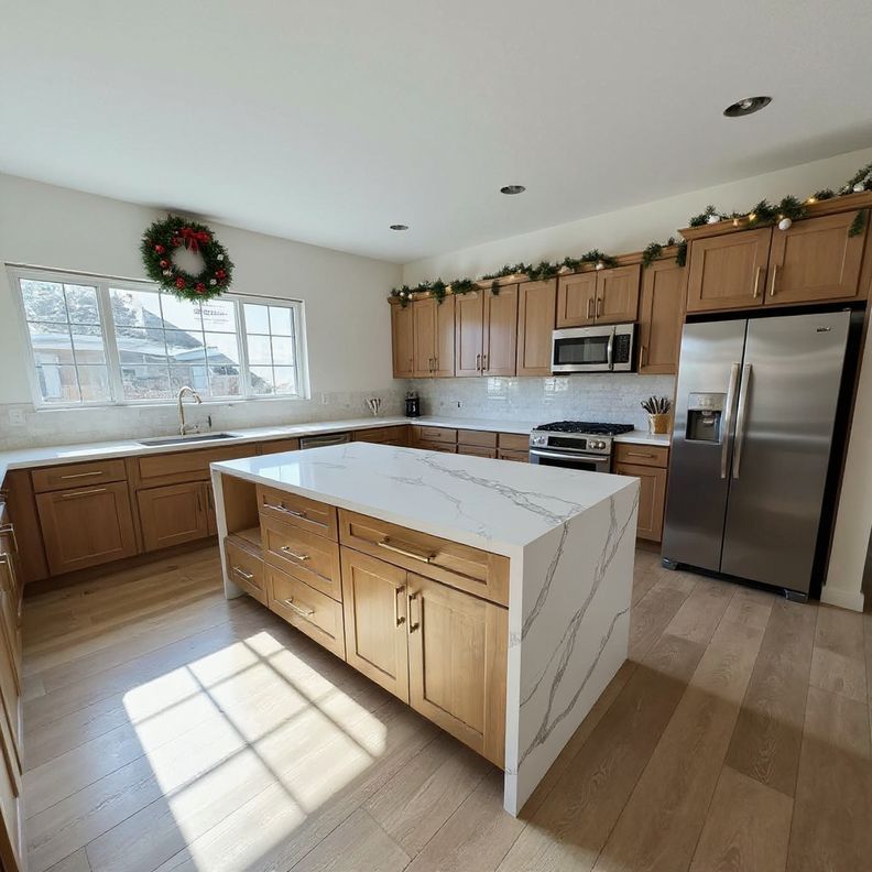 Warehouse Direct SALE Prefab quartz full slab countertop-Calacatte Coloma