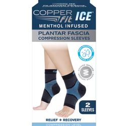 Copper Fit Ice Plantar Fascia Ankle Compression Sleeve Brace - Large/XL