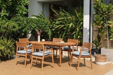 BRAND NEW 7 Piece Oval Dining Set | 100% FSC Certified Teak Wood | Ideal Furniture Set for Outdoor