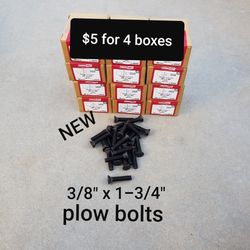 new 3/8" x 1-3/4 " plow bolts  4 boxes for only $5 