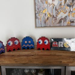 idea:  “Pac-Man Ghost Decor + Arcade Sign – Game Room / Party Setup