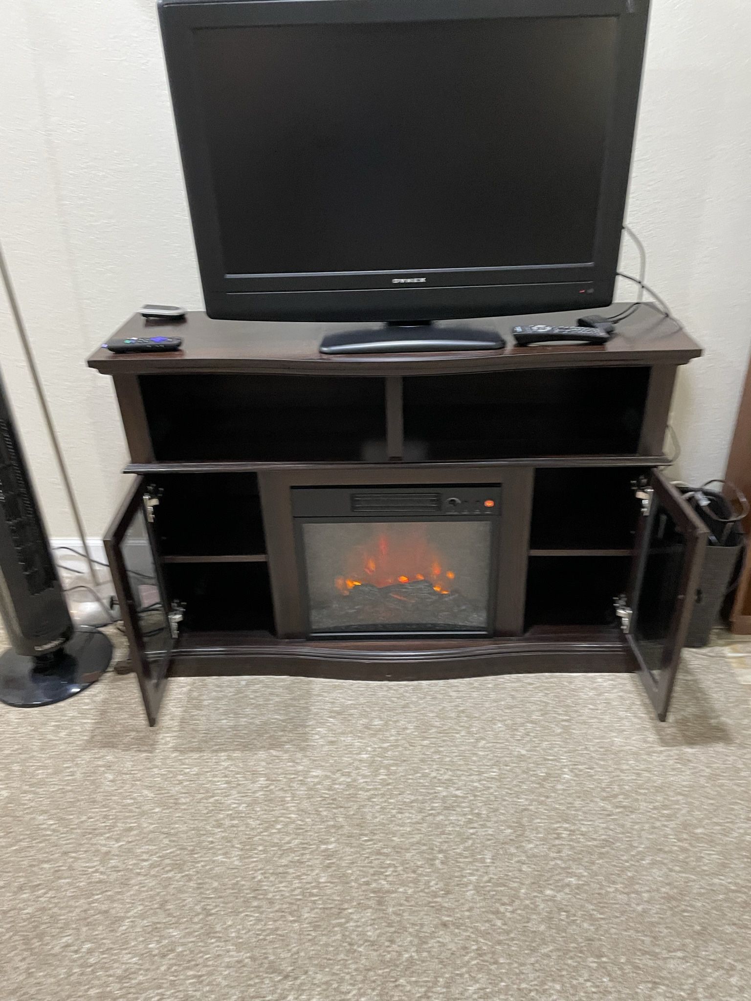 Fireplace TV Stand and TV