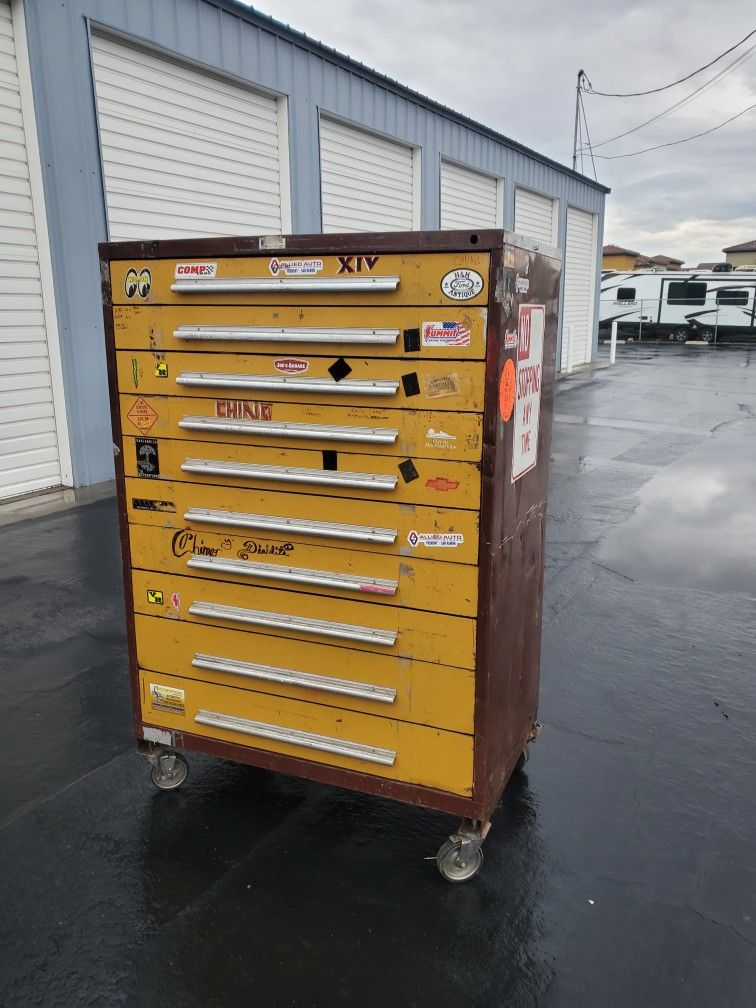 Extra Wide Stanley Vidmar Cabinet Toolbox With Casters