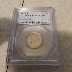 1989 S Nickel  PCGS PR67 DCAM