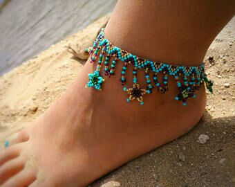 Hand beaded anklet