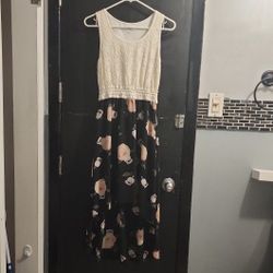 White Lace Dress With High Low Floral 