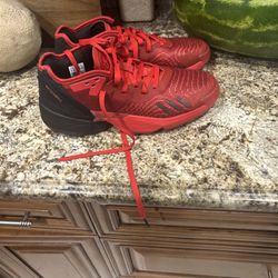 Adidas D.O.N. Issue 4 red Donovan Mitchell basketball shoes, Size 11 US