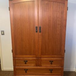 Large Cherry Wood Copenhagen TV Entertainment Armoire 