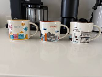 3 Starbucks city mugs collection