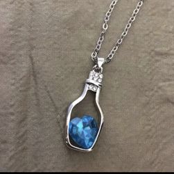 White gold plated swarovski elements crystal necklace