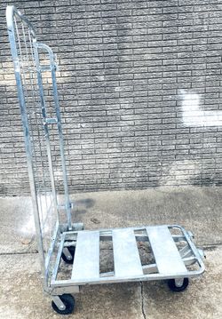 Rollin Rollin Rollin! Aluminum Rolling Transport Platform Cart With 4 Castors & Supplies Hanging Rack