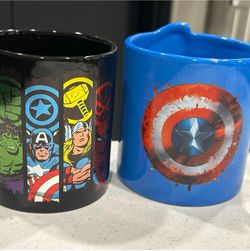 Marvel Mug and Captain America Mug 