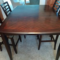 Solid Hardwood 1-Leaf Counter Height Dining/Kitchen Table