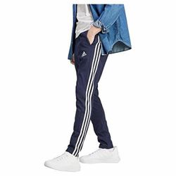 Navy Adidas unisex joggers with white stripes  size small