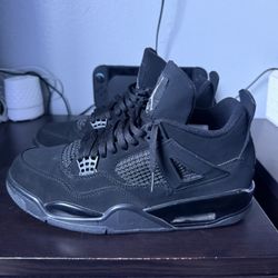 Authentic Brand New And Unused Jordan 4 Retro Black Cats Size 12 Men With Crease Protectors