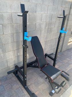 Olympic weight rack and ajustable Bench new condition