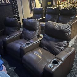 6 Power Reclining Theater Chairs