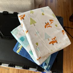 Three Fitted Crib Sheets 