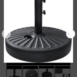 🆕 Brand NEW umbrella base – never used!  Perfect for securing your patio umbrella in your backyard, pool area, or outdoor seating space.  🖤 Features