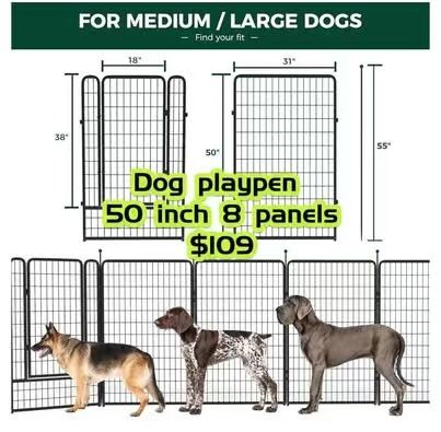✌️ FXW Rollick Dog Playpen for Yard, RV Camping│Patented, 50 inch 8 Panel