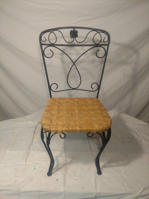 Wrought Iron-style Chair With Cane Seat