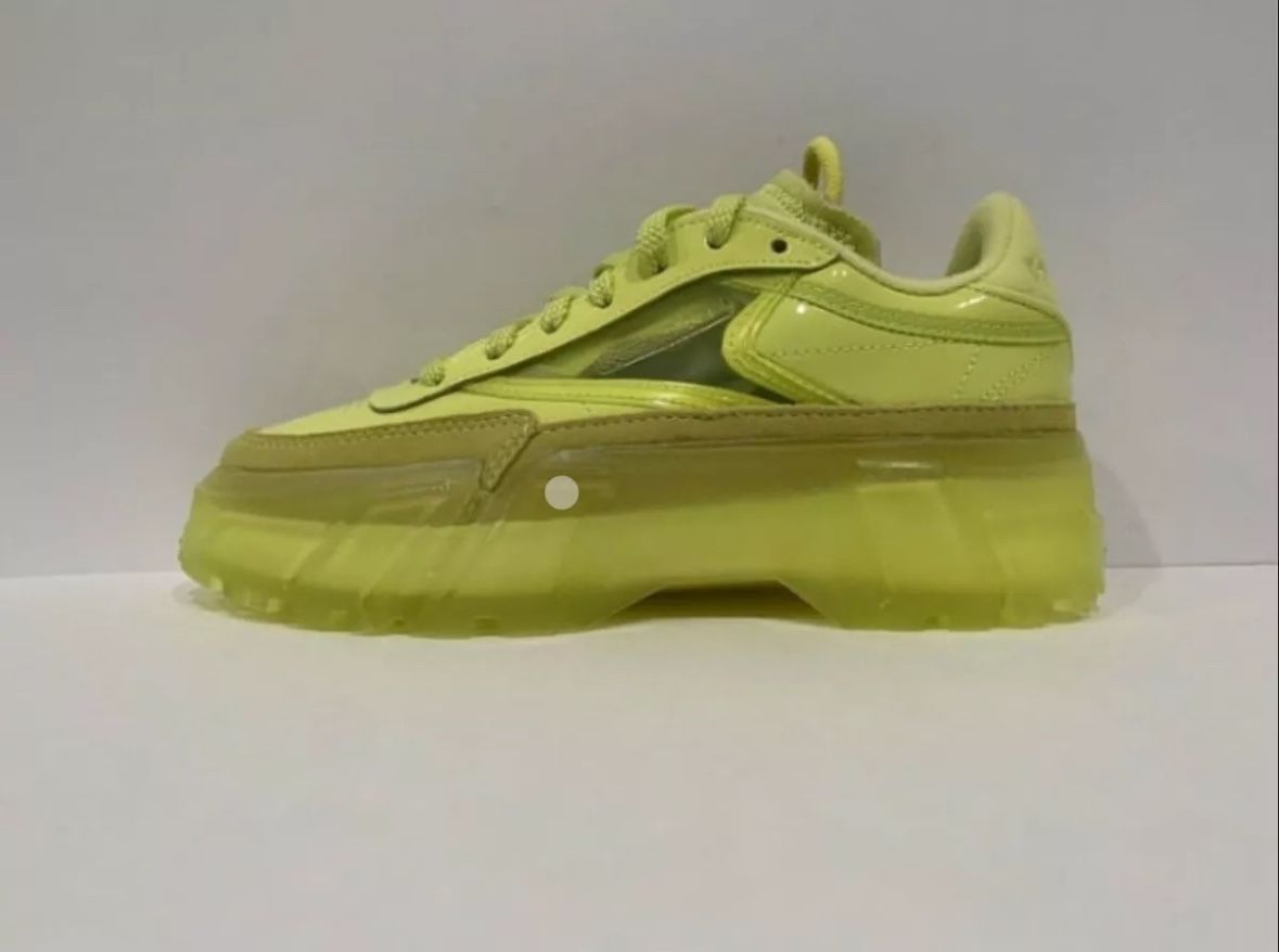 NEW REEBOK CLUB C CARDI H01010 GREEN YELLOW WOMENS CLEAR SHOES - Main Image