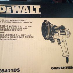 **DEWALT**  5" (127 mm) VARIABLE SPEED DISC SANDER w/ Dust Shroud