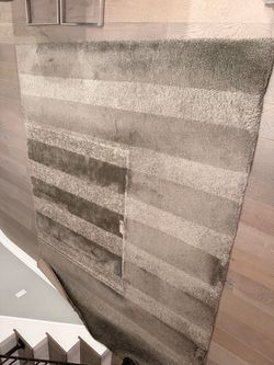 Large Gray Striped Rug