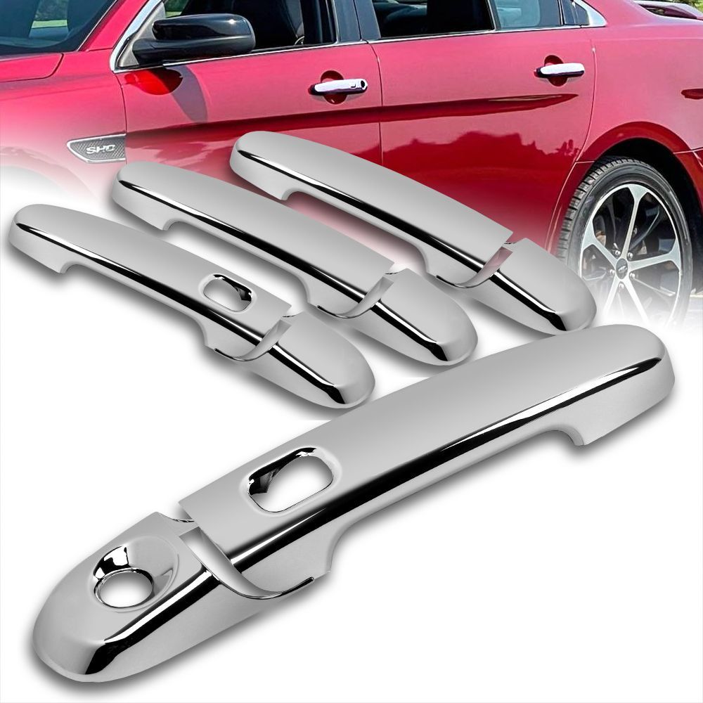 For 2010-2019 Ford Taurus Mirror Chrome Door Handle Covers W/ 2-Smart Keyholes -(2-PU-2111