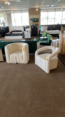 White modern sheep fabric chairs