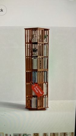 Bamboo Rotating Bookshelf