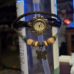 Vintage Style Leather Wrap Bracelet Watch